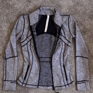 Lululemon Athletica Gray zip up align Jacket with Black Accents